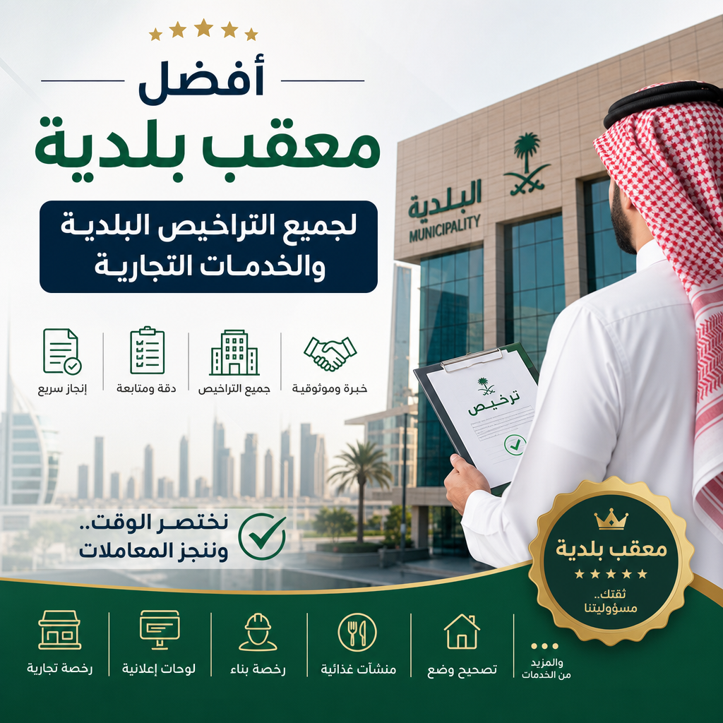 أفضل معقب بلدية لجميع التراخيص البلدية والخدمات التجارية