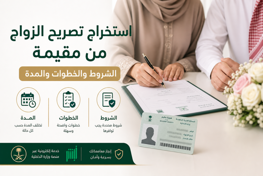 استخراج تصريح الزواج من مقيمة الشروط والخطوات والمدة