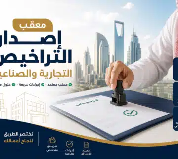 Illustration of معقب إصدار التراخيص التجارية والصناعية