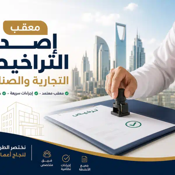 Illustration of معقب إصدار التراخيص التجارية والصناعية