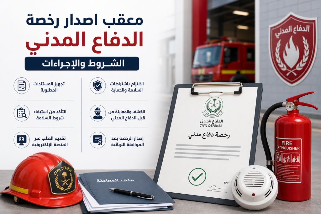 معقب إصدار رخصة الدفاع المدني معقب إصدار رخصة الدفاع المدني