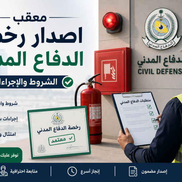 معقب اصدار رخصة الدفاع المدني الشروط والإجراءات