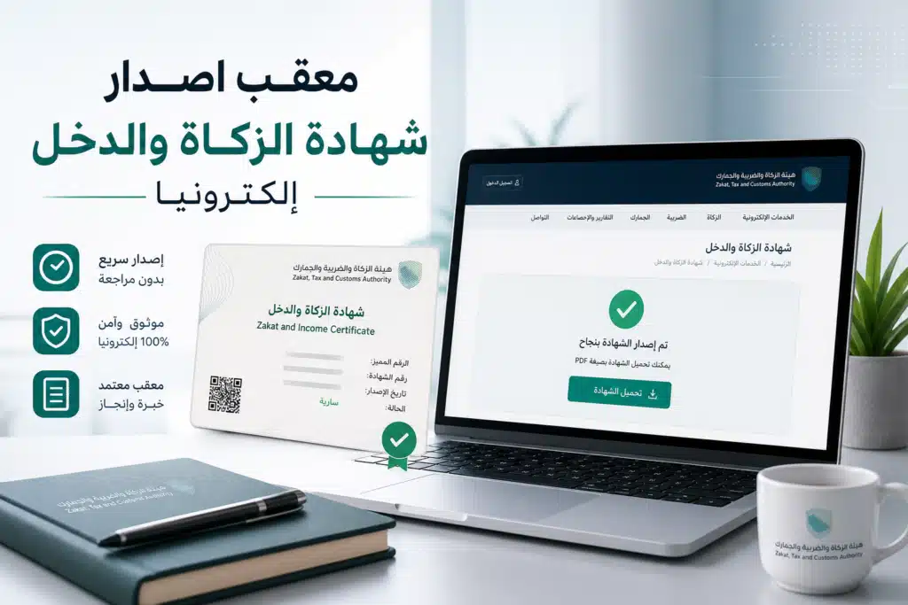 معقب اصدار شهادة الزكاة والدخل إلكترونيا