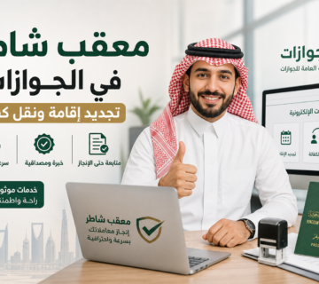 معقب شاطر في الجوازات تجديد إقامة ونقل كفالة