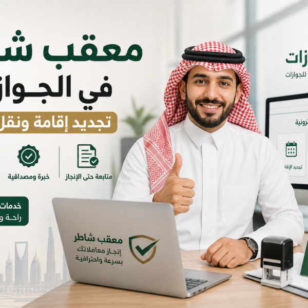 معقب شاطر في الجوازات تجديد إقامة ونقل كفالة