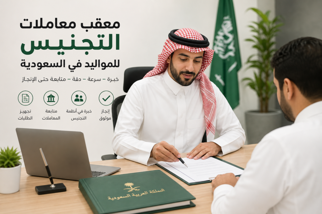 معقب معاملات التجنيس للمواليد في السعودية