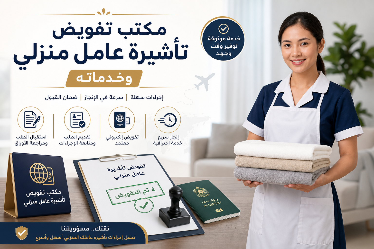 مكتب تفويض تأشيرة عامل منزلي وخدماته